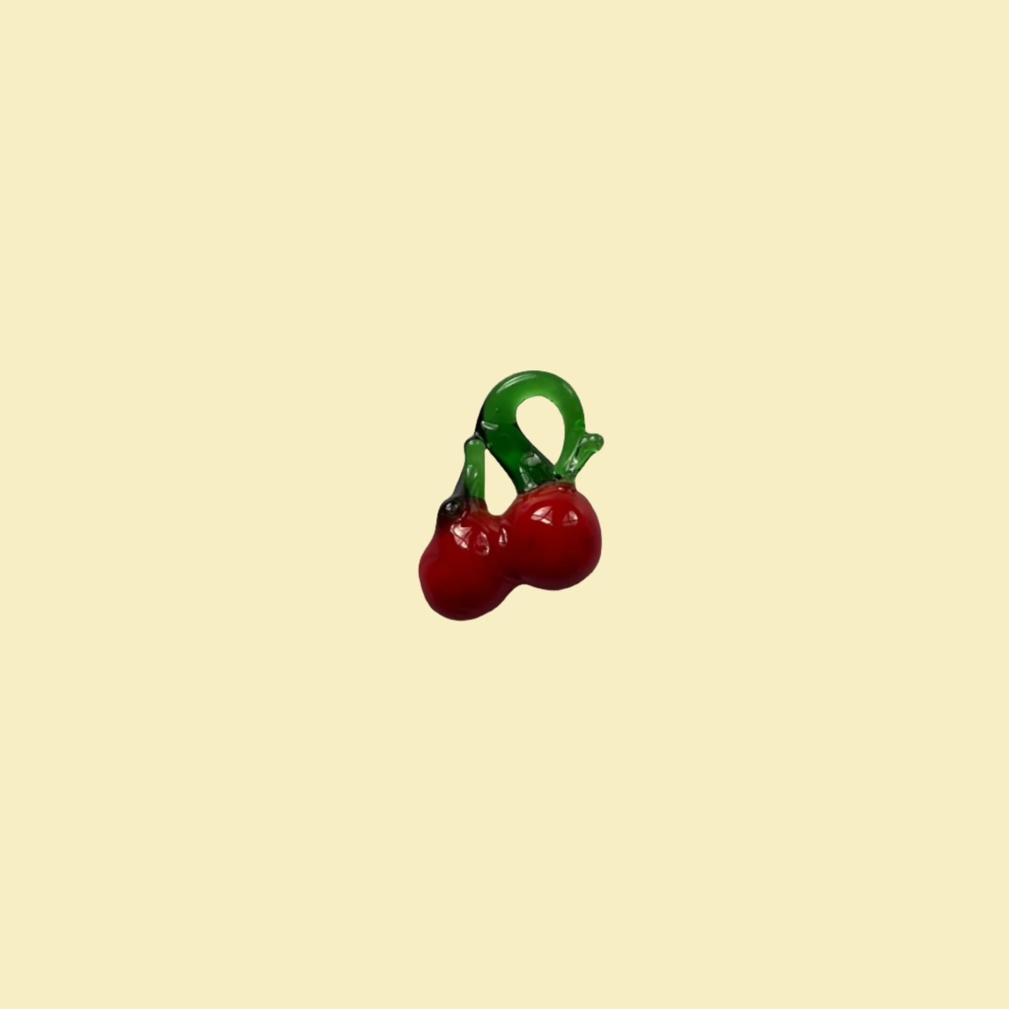 Big glass cherry charm