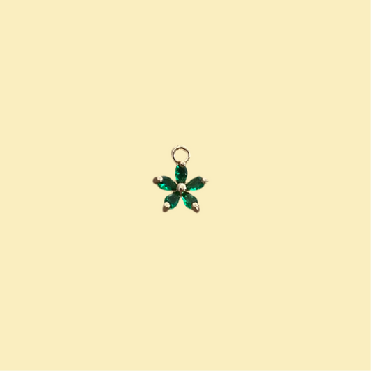 Small green flower charm