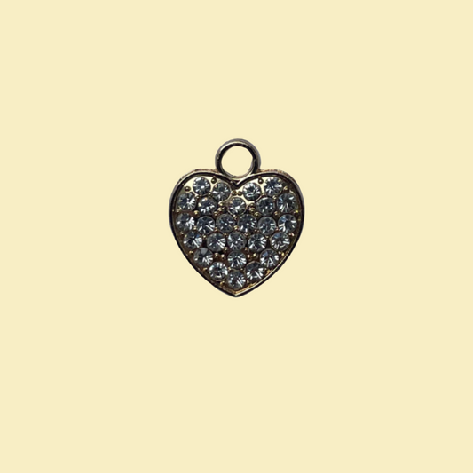 Heart with rhinestones charm
