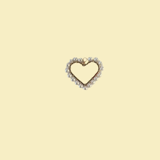 Heart with pearls charm